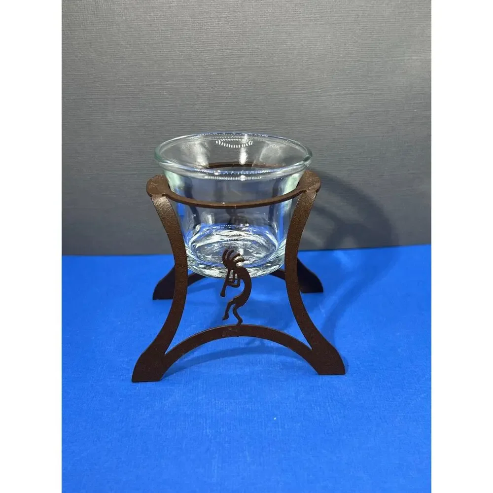 KoKopelli Metal Glass Votive Holder Small Southwest (Candle not Included)